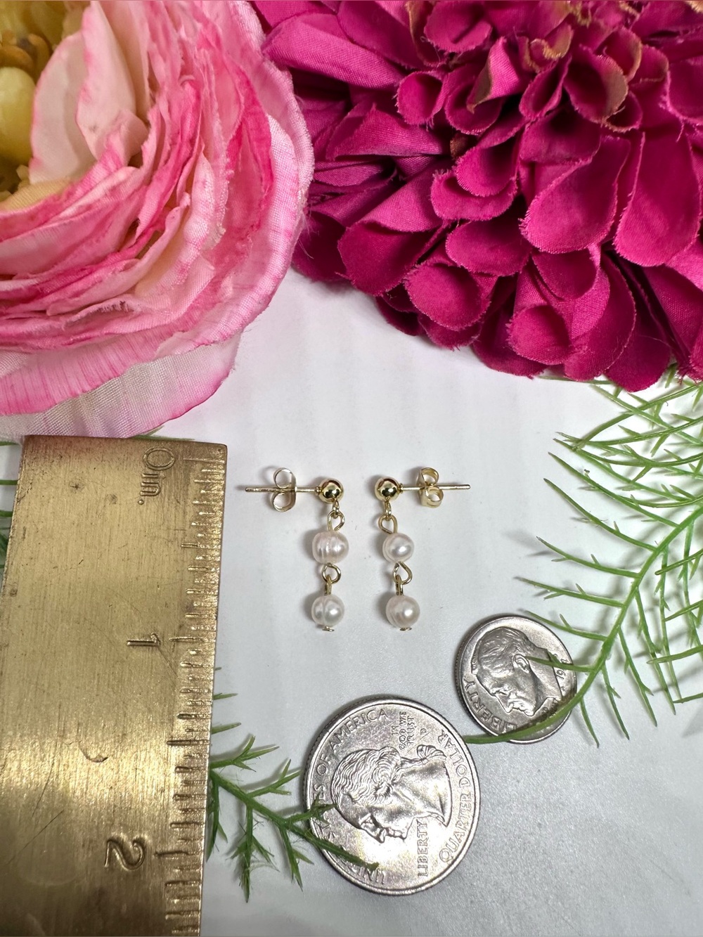 NEW⚜️Freshwater Baroque Pearl Dainty Drop Earrings - Picture 4 of 4